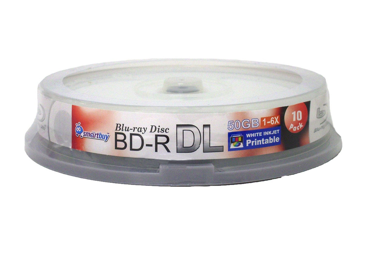 50gb 6X Blu-ray Bd-r Dl White Inkjet Hub Printable Disc (10-Disc) Q254173