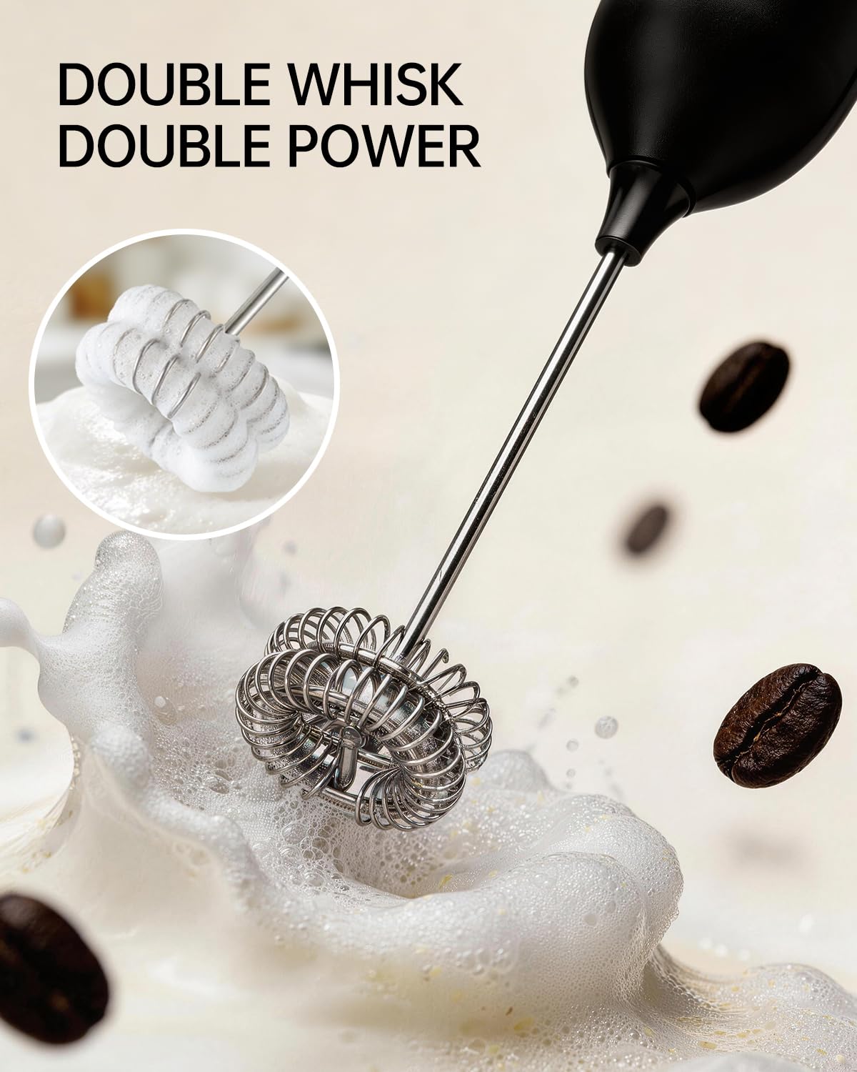 Rechargeable Handheld Milk Frother with Stand M596885