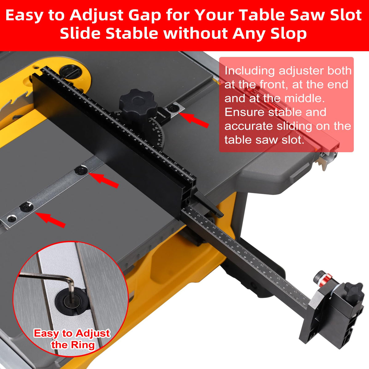 Small Table Saw Miter Gauge with Extendable Fence G266813