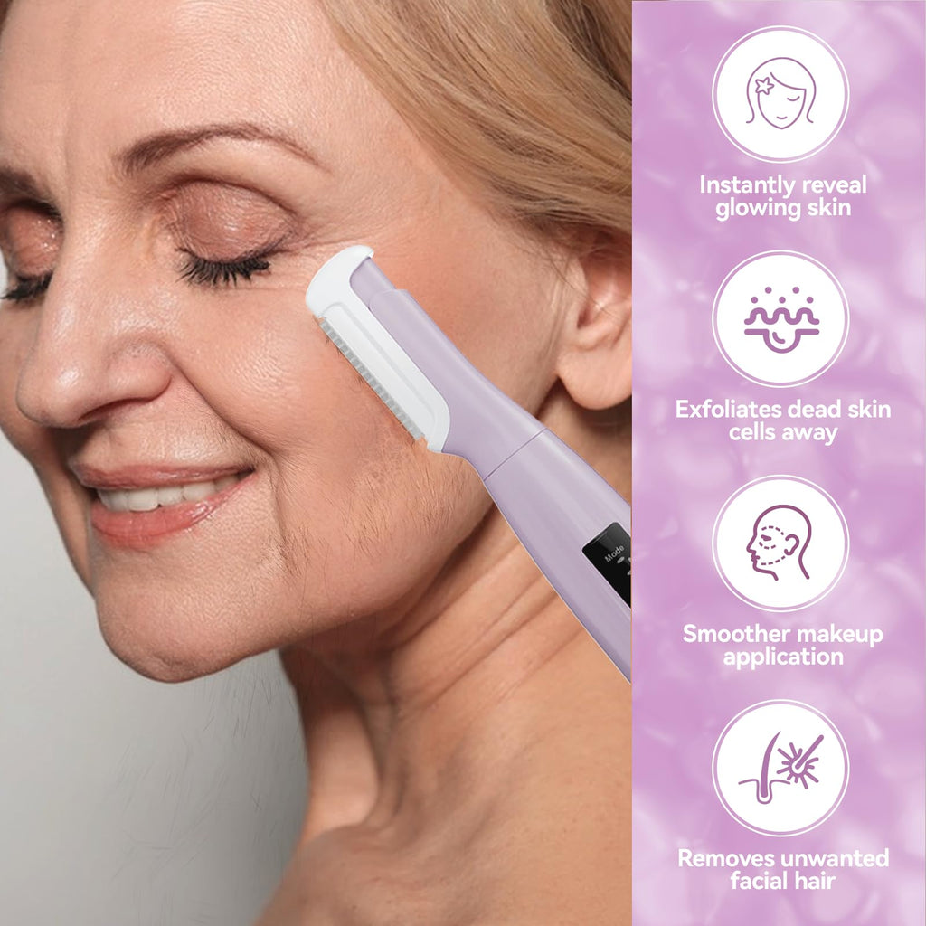 Purple Rechargeable Facial Razor with 8 Blades U58364