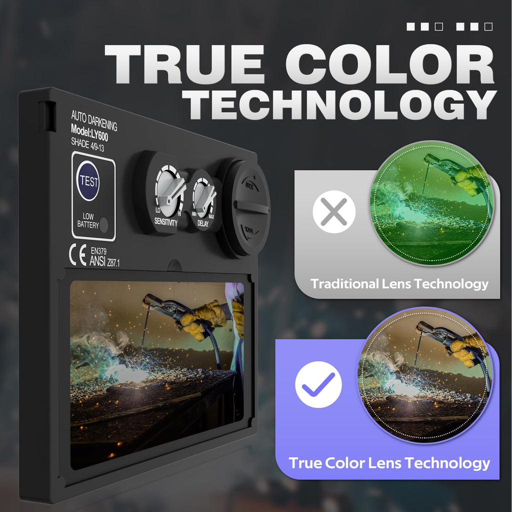 Auto-Darkening Welding Helmet True Color Shade 4/9-13 D8449