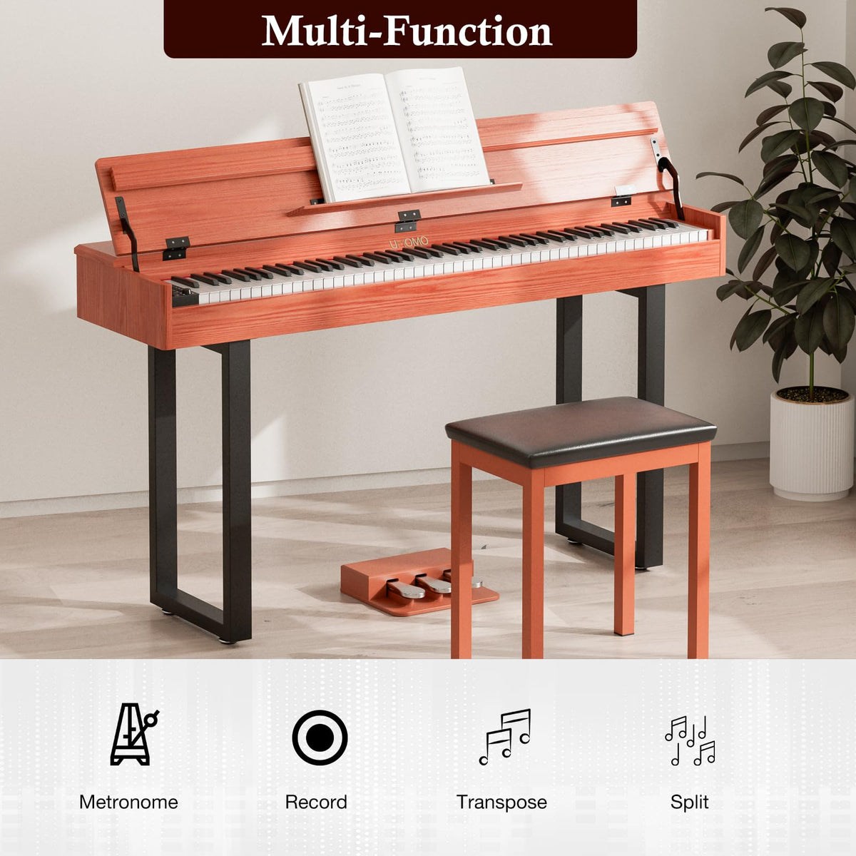 88 Key Weighted Digital Piano with Triple Pedals Y68162