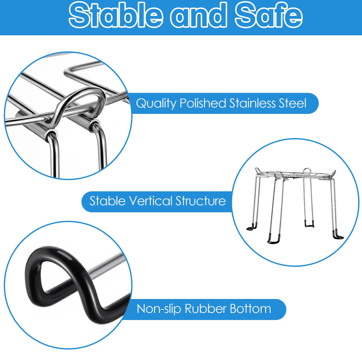10" Diameter 8" Tall Stainless Steel Gravity Fed Water Filter Stand Q783678