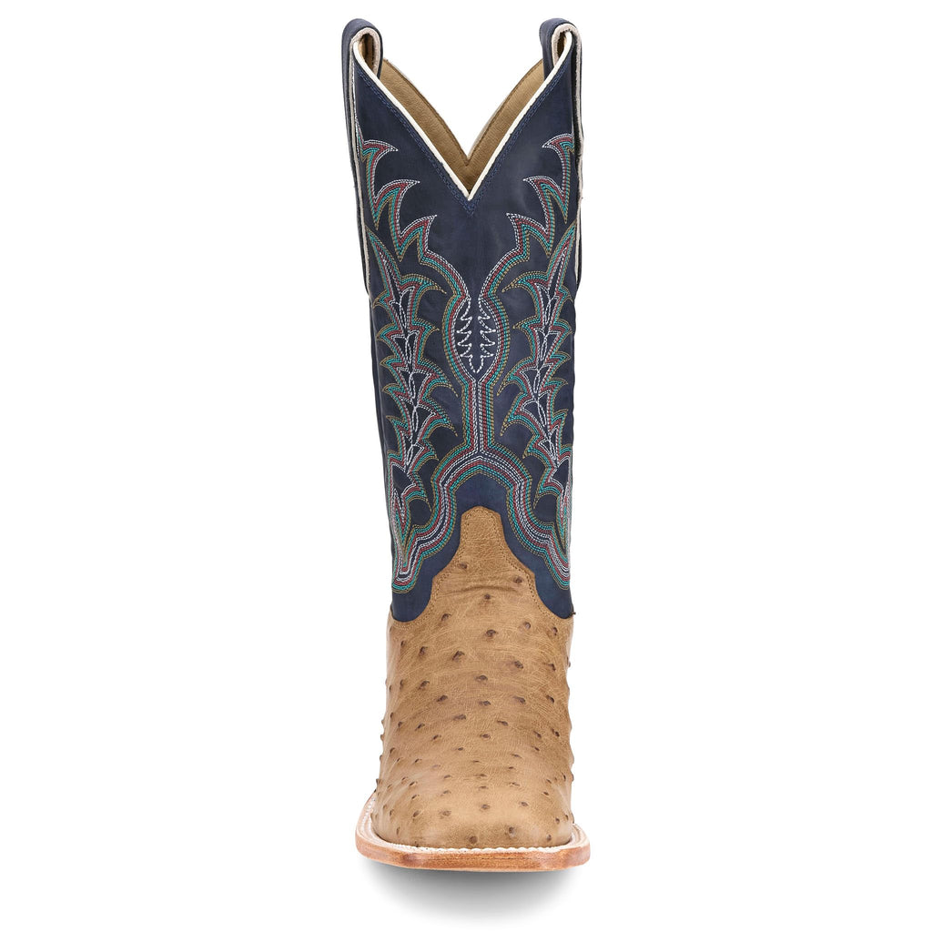 Tan Full Quill Ostrich Cowhide Boots V7177