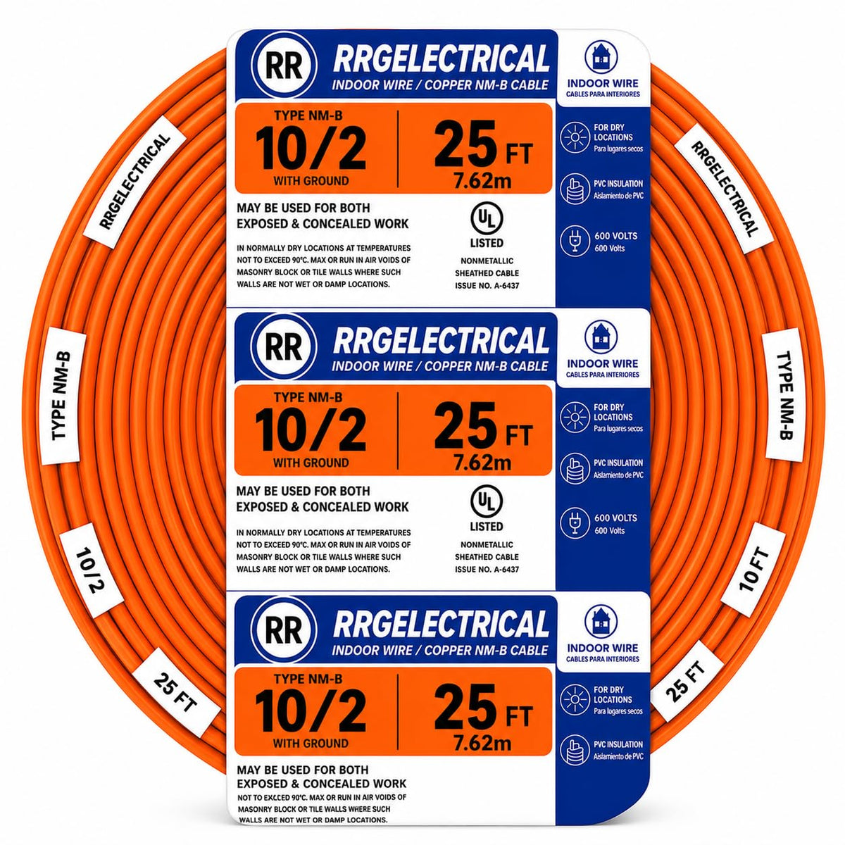 10/2 NM-B Copper Indoor Electrical Wire 600V 100 FT Z75860
