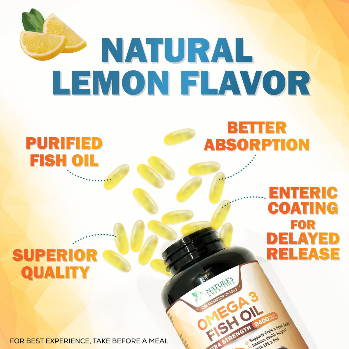 Omega 3 Fish Oil 2400mg Softgels U4030