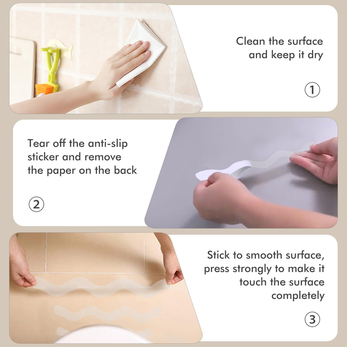 24 PCS Anti Slip Shower Stickers with Scraper V22734