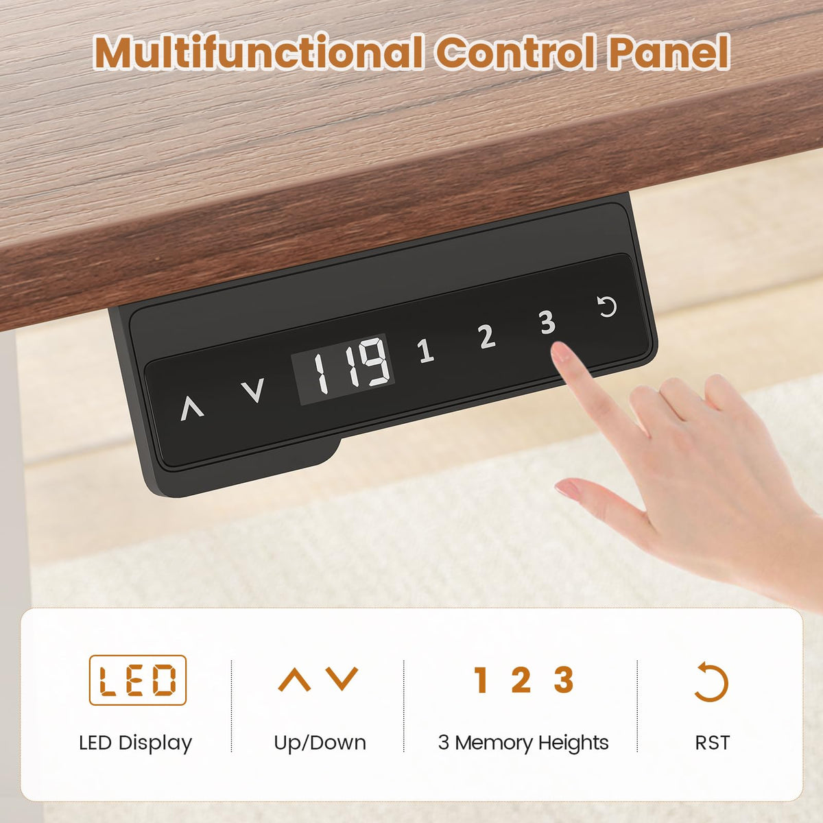 55 inch L Shaped Standing Desk with Storage Drawers H9305