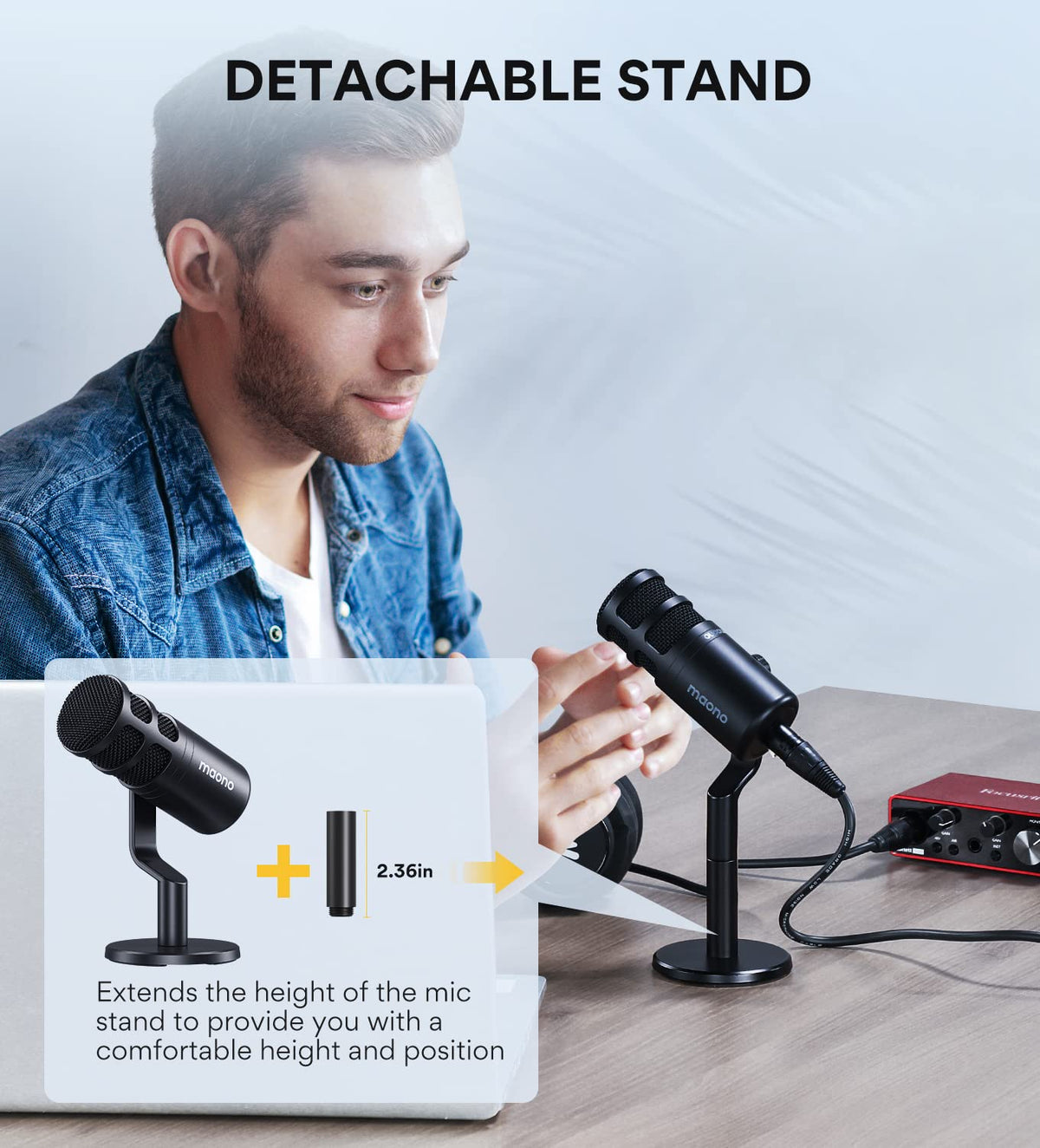 XLR Podcast Microphone, Cardioid Dynamic Metal Desk Mic N197