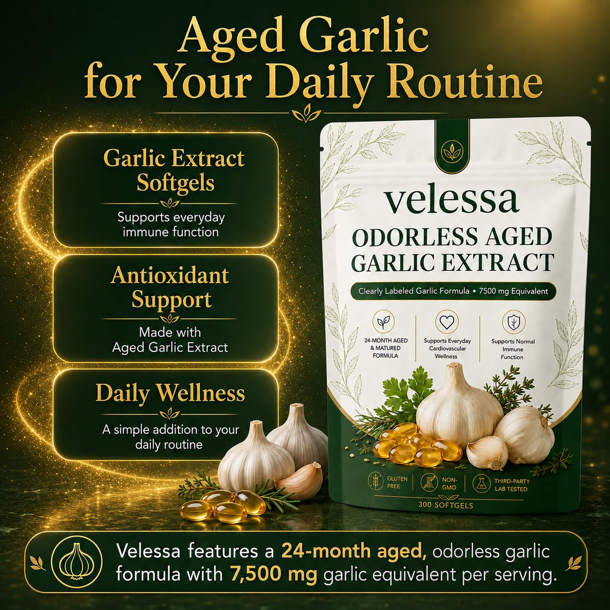 Odorless Aged Garlic Extract 300 Softgels L269875