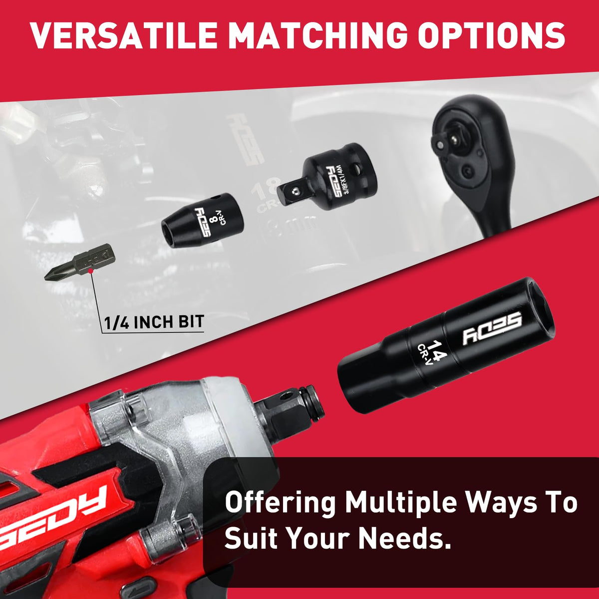 96-Piece 3/8" Drive Impact Socket Wrench and Bit Set, SAE & Metric, Cr-V Standard & Deep Sockets P462770