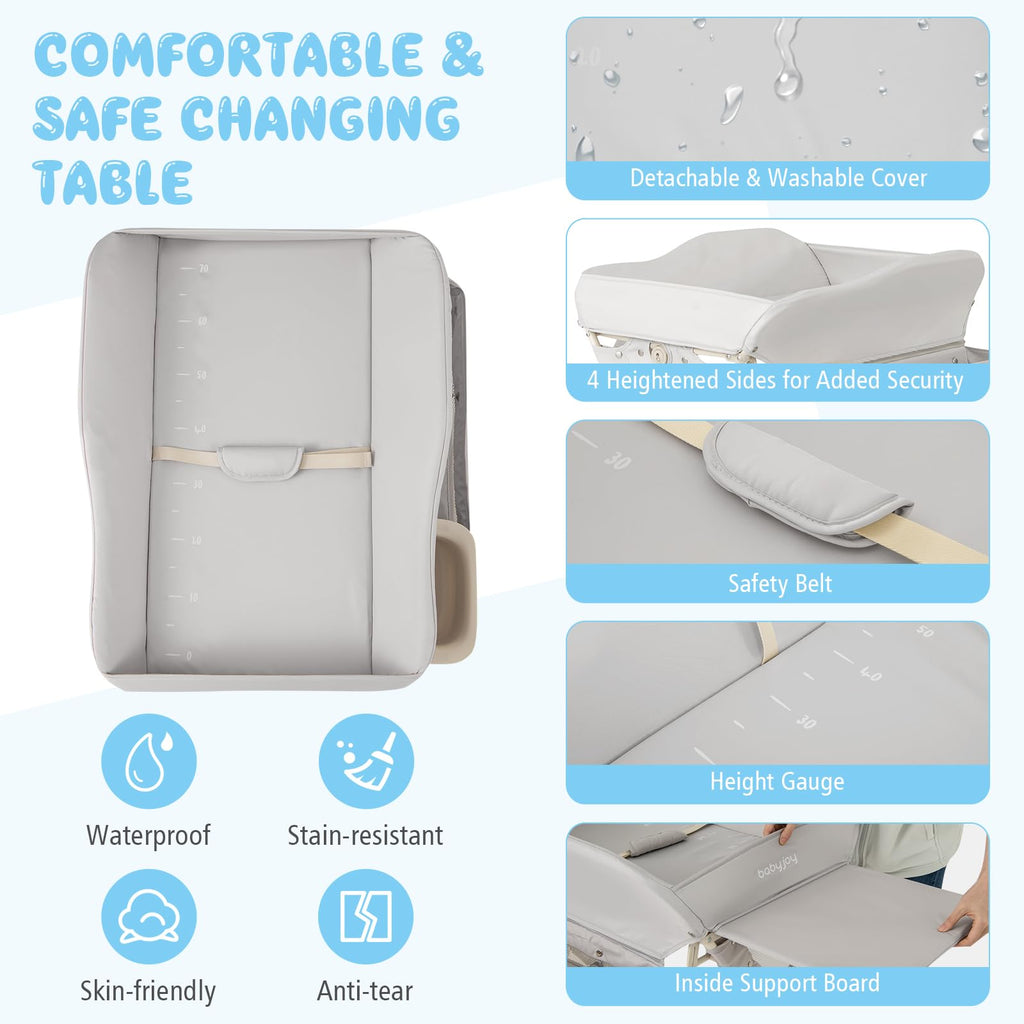 Portable Foldable Baby Changing Table with Wheels K204712