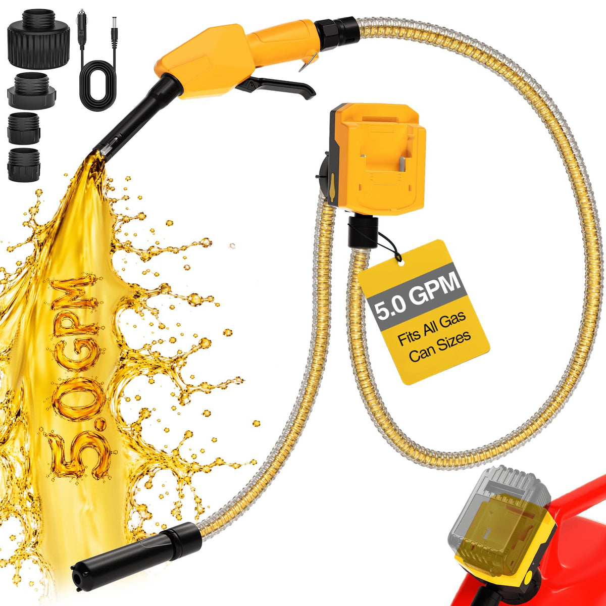 Cordless Fuel Transfer Pump with Auto-Stop Nozzle F69880