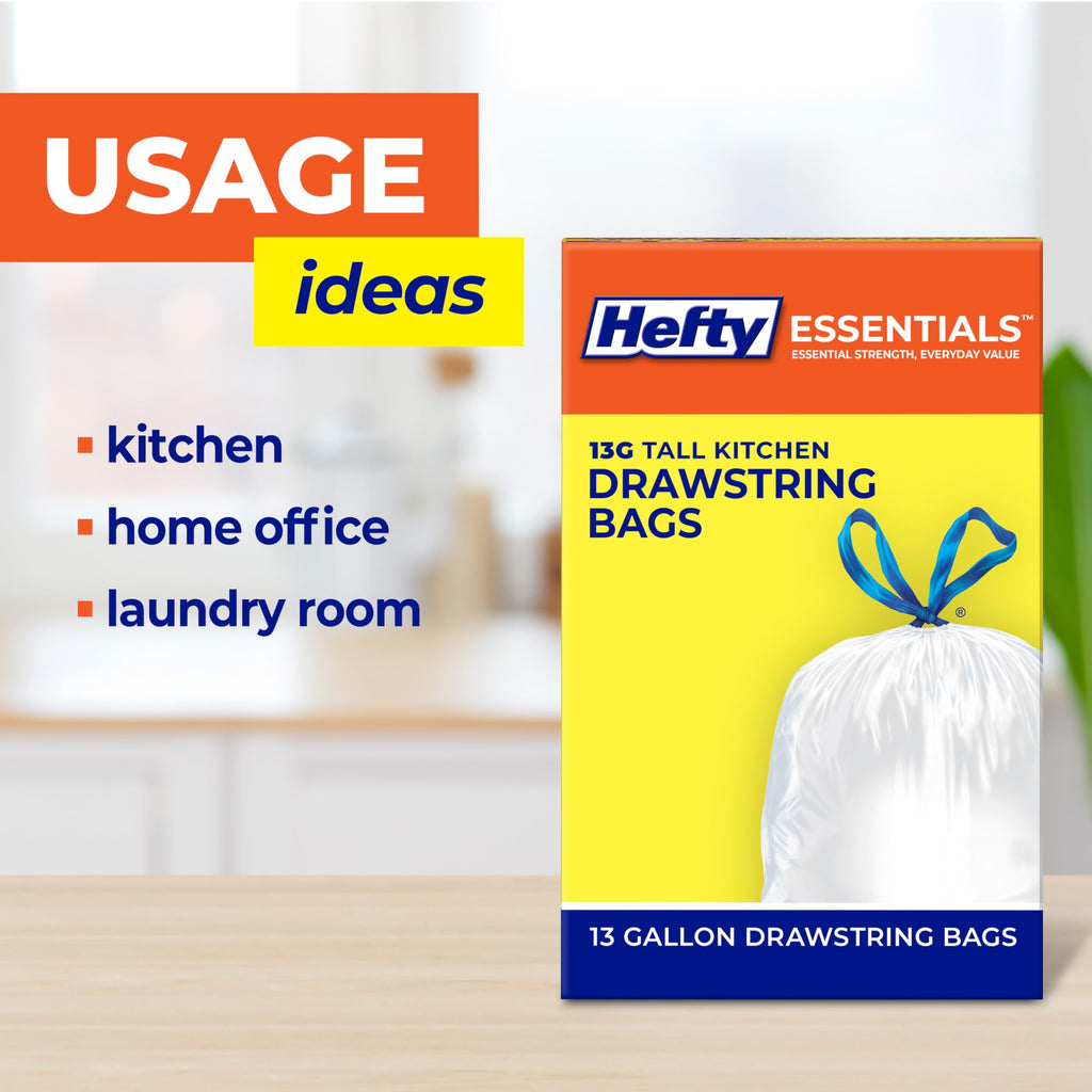 13 Gallon White Unscented Trash Bags 45ct D1242