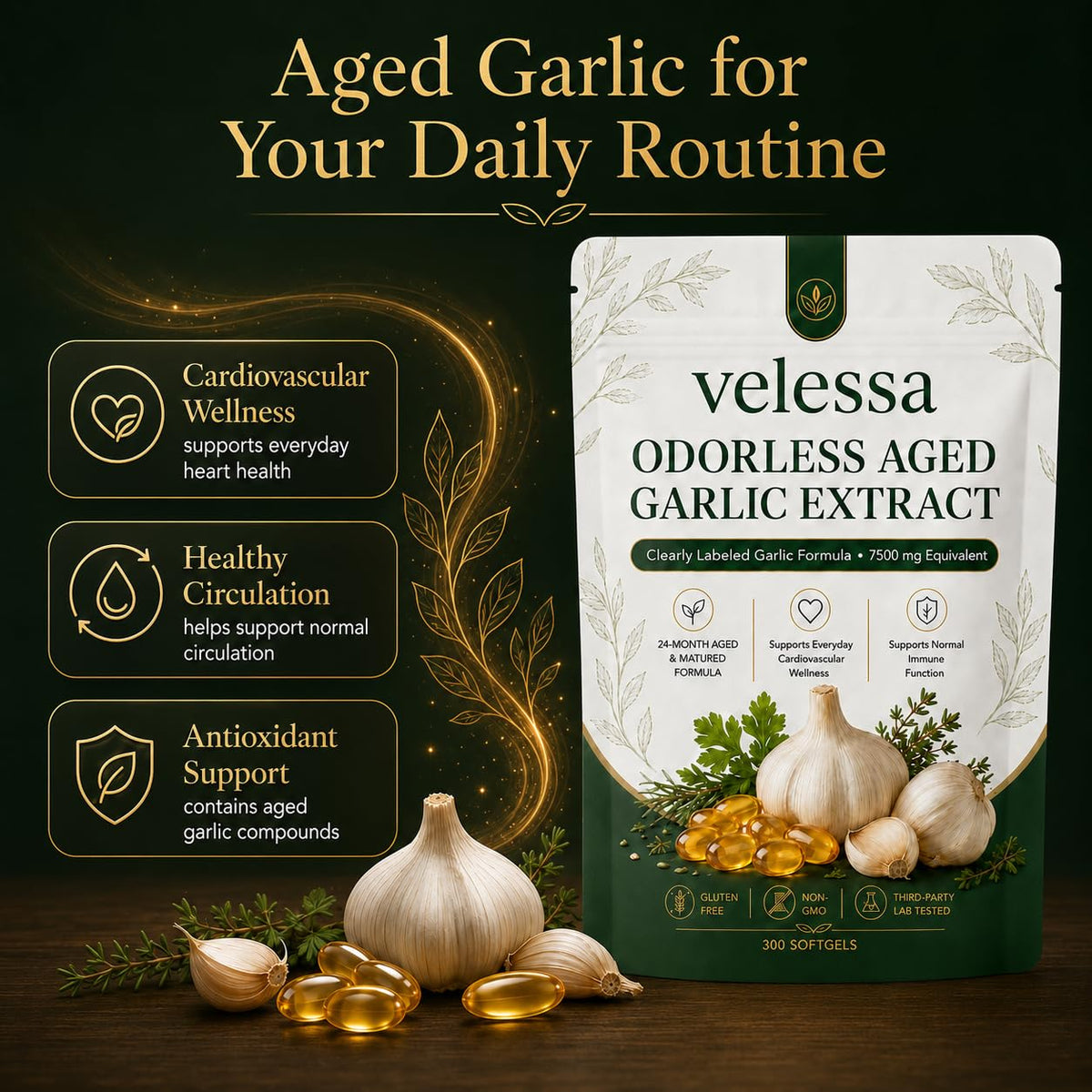 Odorless Aged Garlic Extract 300 Softgels L269875
