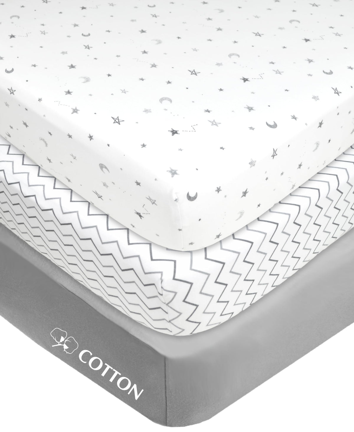 3 Pack Fitted Mini Crib Sheet 38x24" C66593