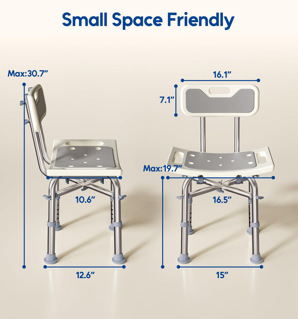 Shower Chair with Back Seat Bench E50871