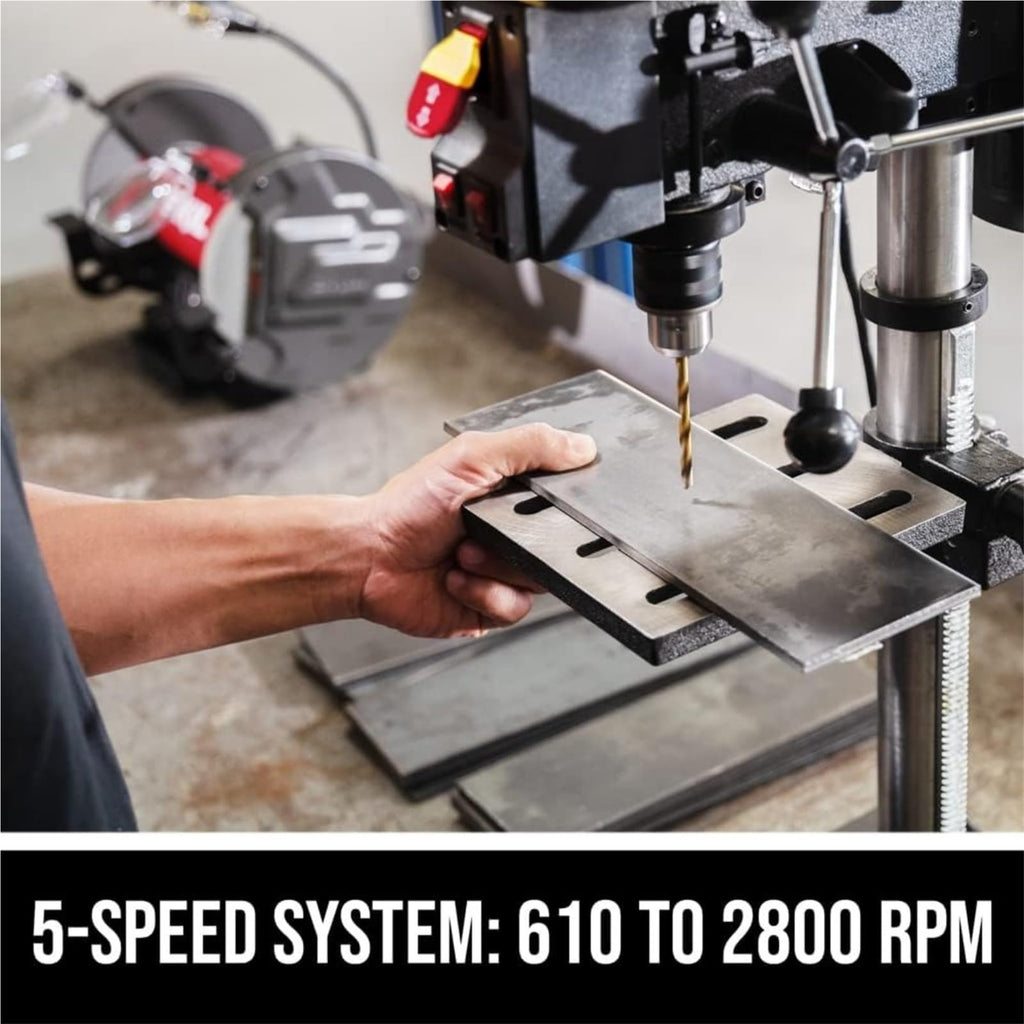 10 In. 5-Speed Benchtop Drill Press with Work Light Y90134