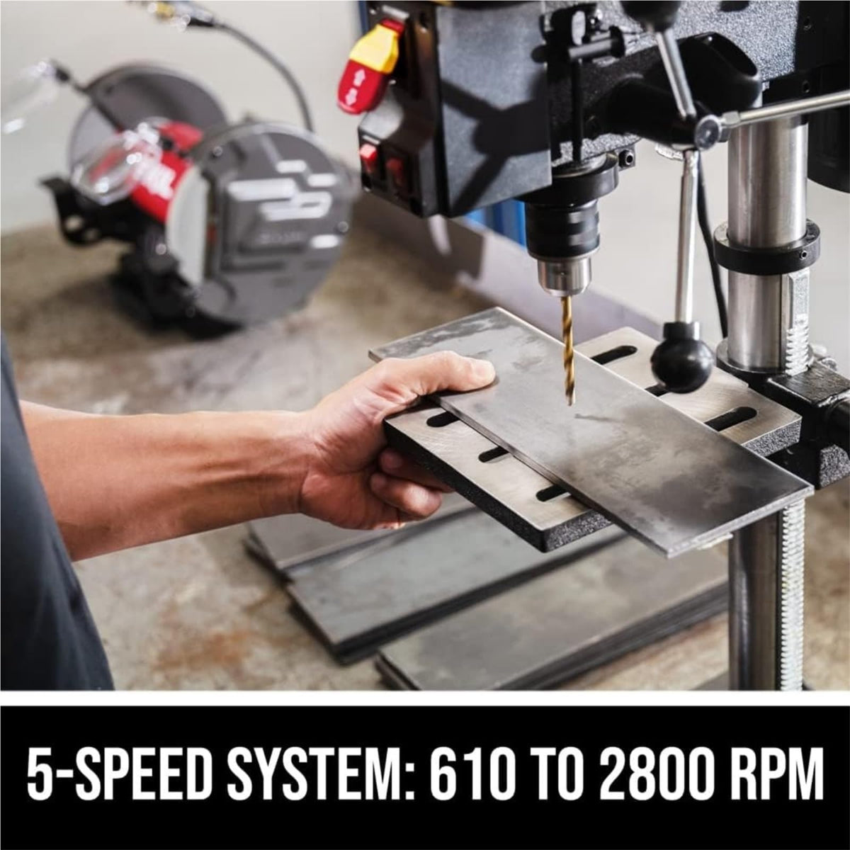 10 In. 5-Speed Benchtop Drill Press with Work Light Y90134