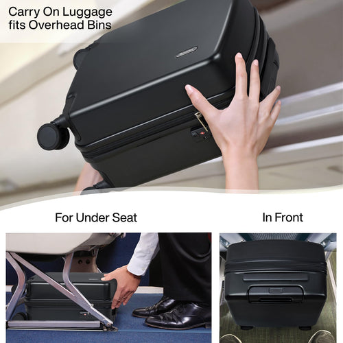 16 Inch Underseat Hard Shell Carry On Luggage with TSA Lock C1913