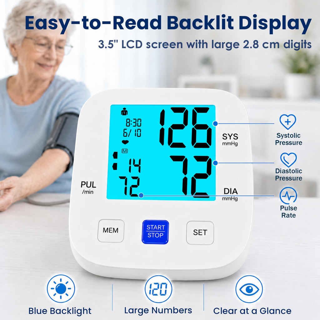 Upper Arm Blood Pressure Monitor with 8.7"-16.5" Cuff V2212
