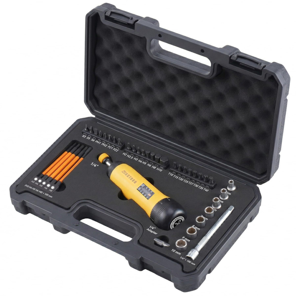 Torque Screwdriver Bit Set, 39-Piece 10-70 in-lb B55399
