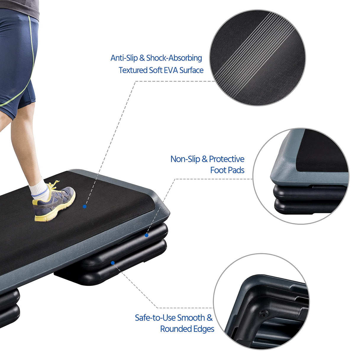 43in 3-Level Adjustable Aerobic Step Platform P361