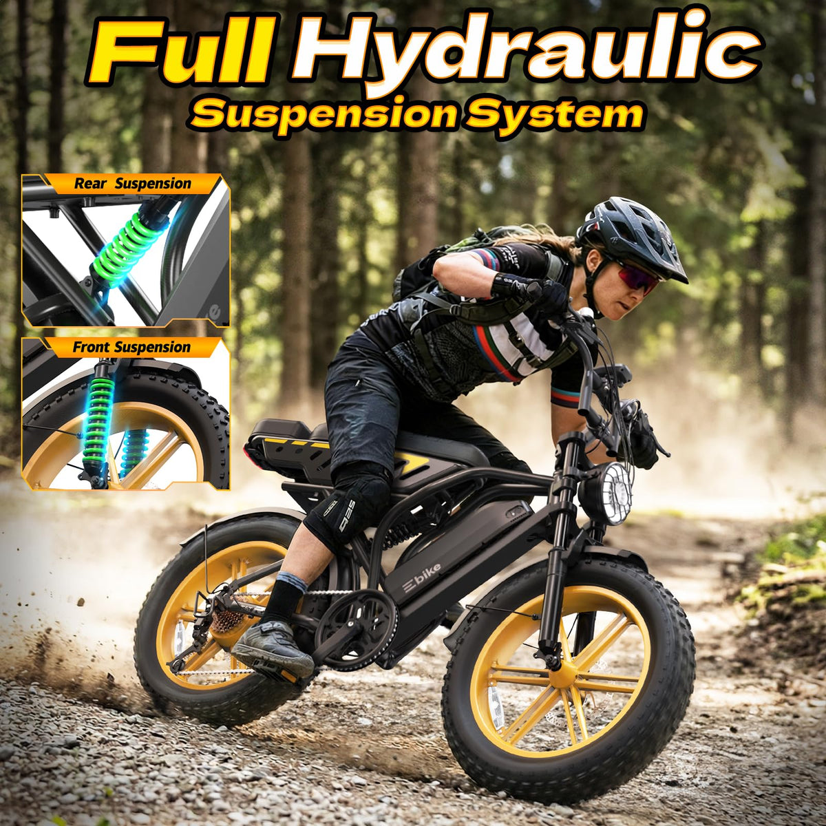 Electric Bike 48V 15Ah Battery 1500W Peak Motor 20 * 4.0 Fat Tire S821156