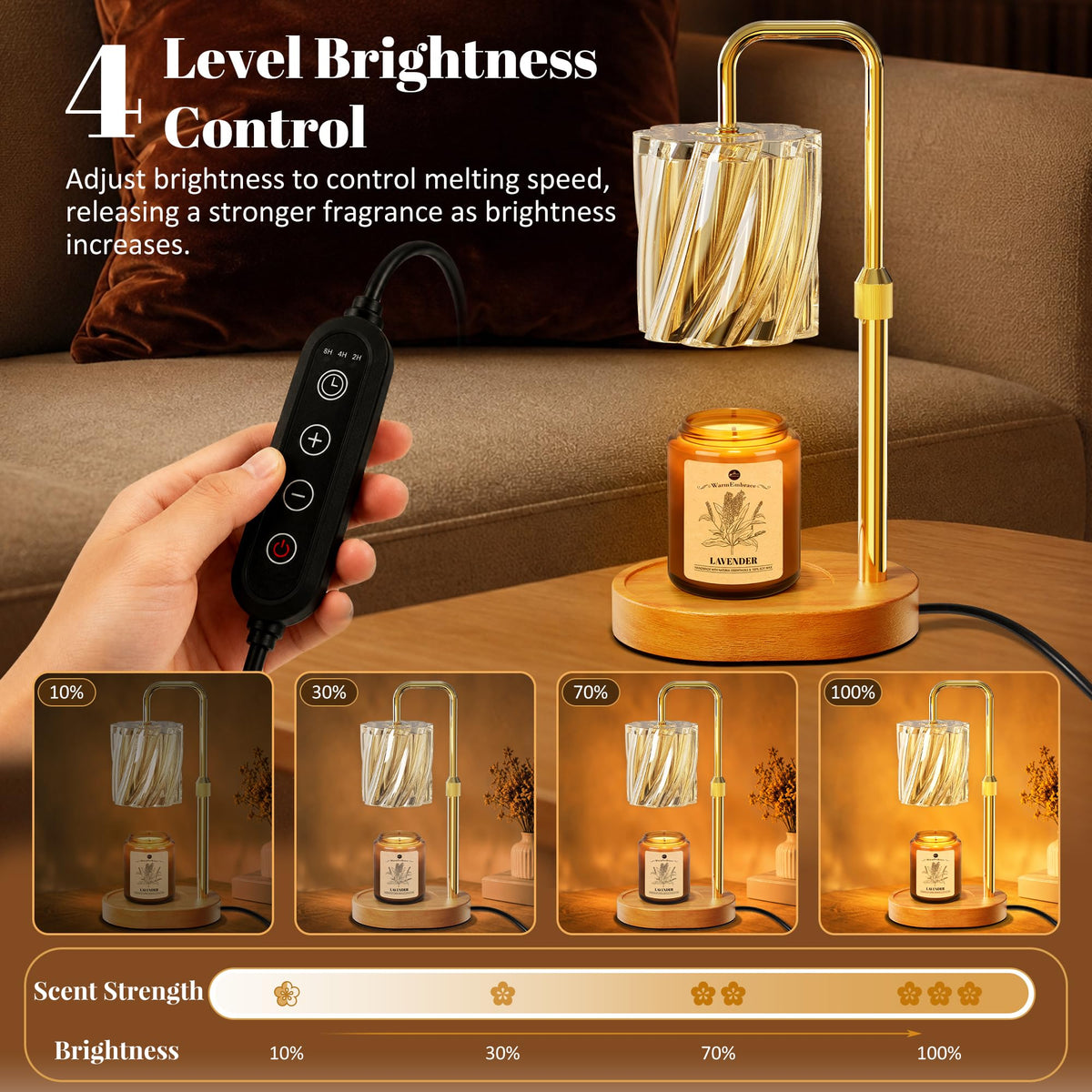 Candle Warmer Lamp Set with Scented Jar Candle & Timer F7748