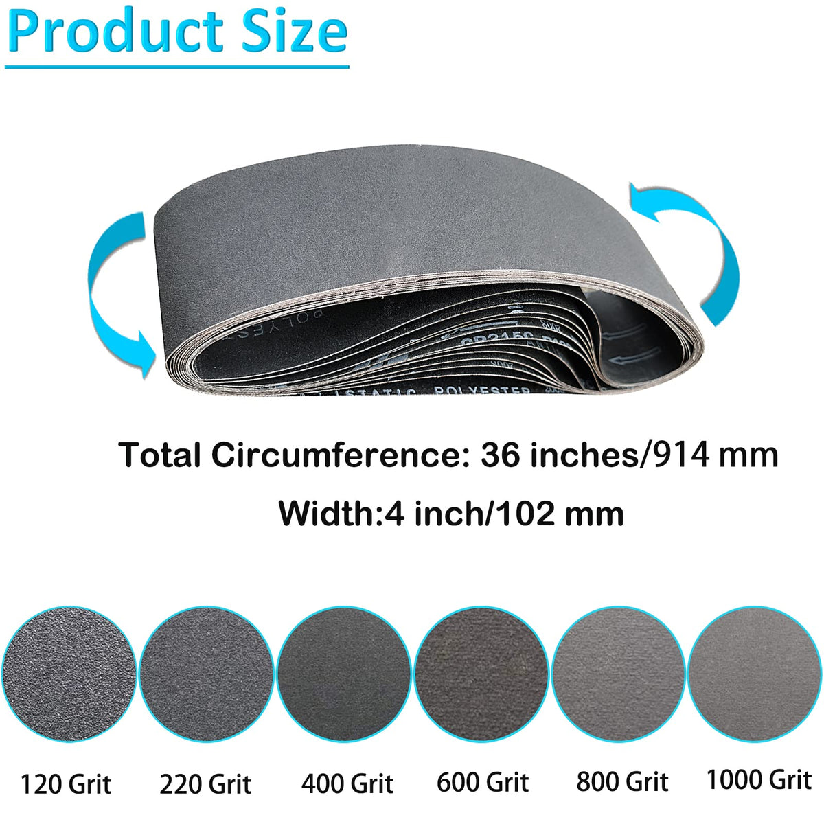 4 x 36 Inch Silicon Carbide Sanding Belts 6 Pack G345675
