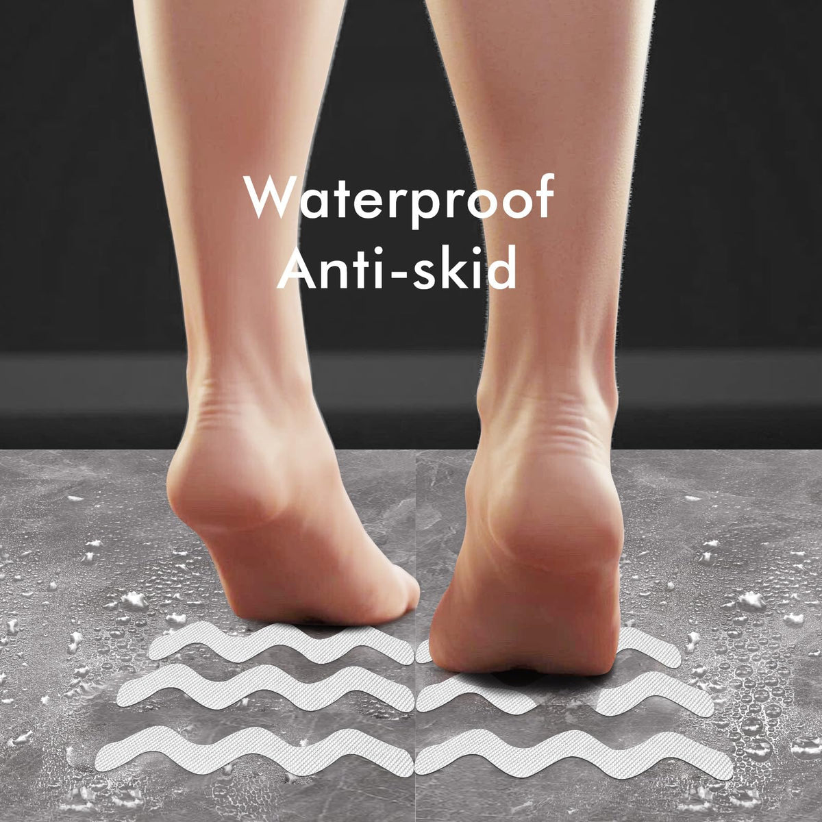 24 PCS Anti Slip Shower Stickers with Scraper V22734