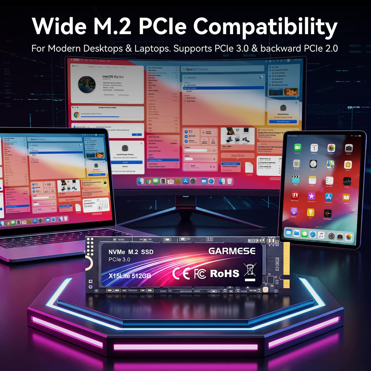 512GB PCIe Gen3x4 NVMe M.2 2280 SSD J3082