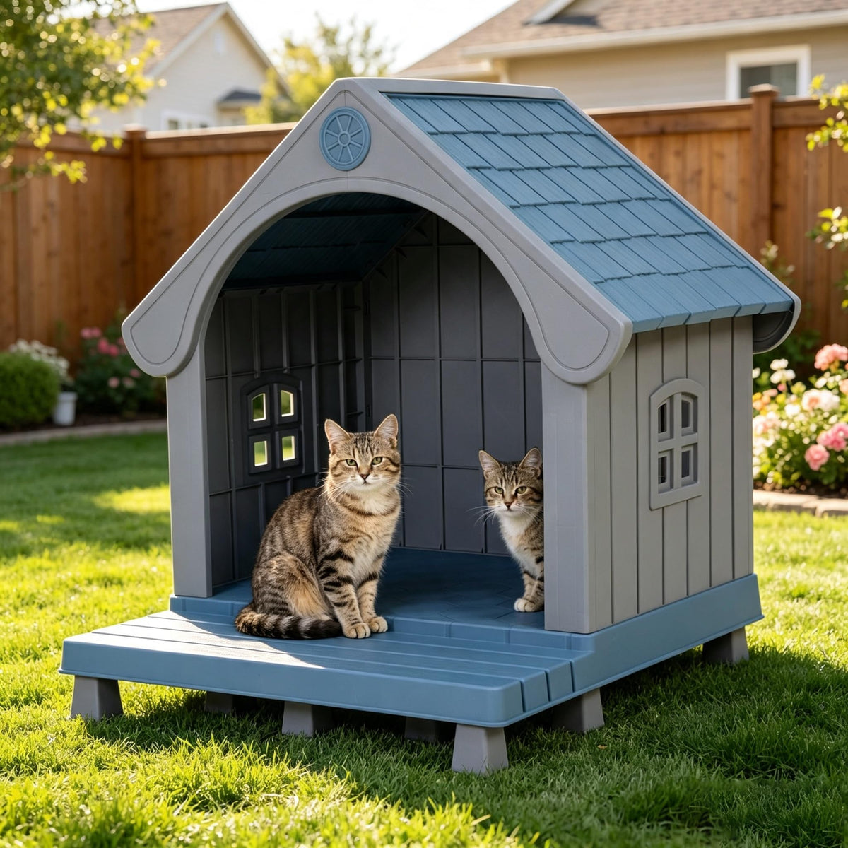 Weatherproof Elevated Outdoor Cat House F275