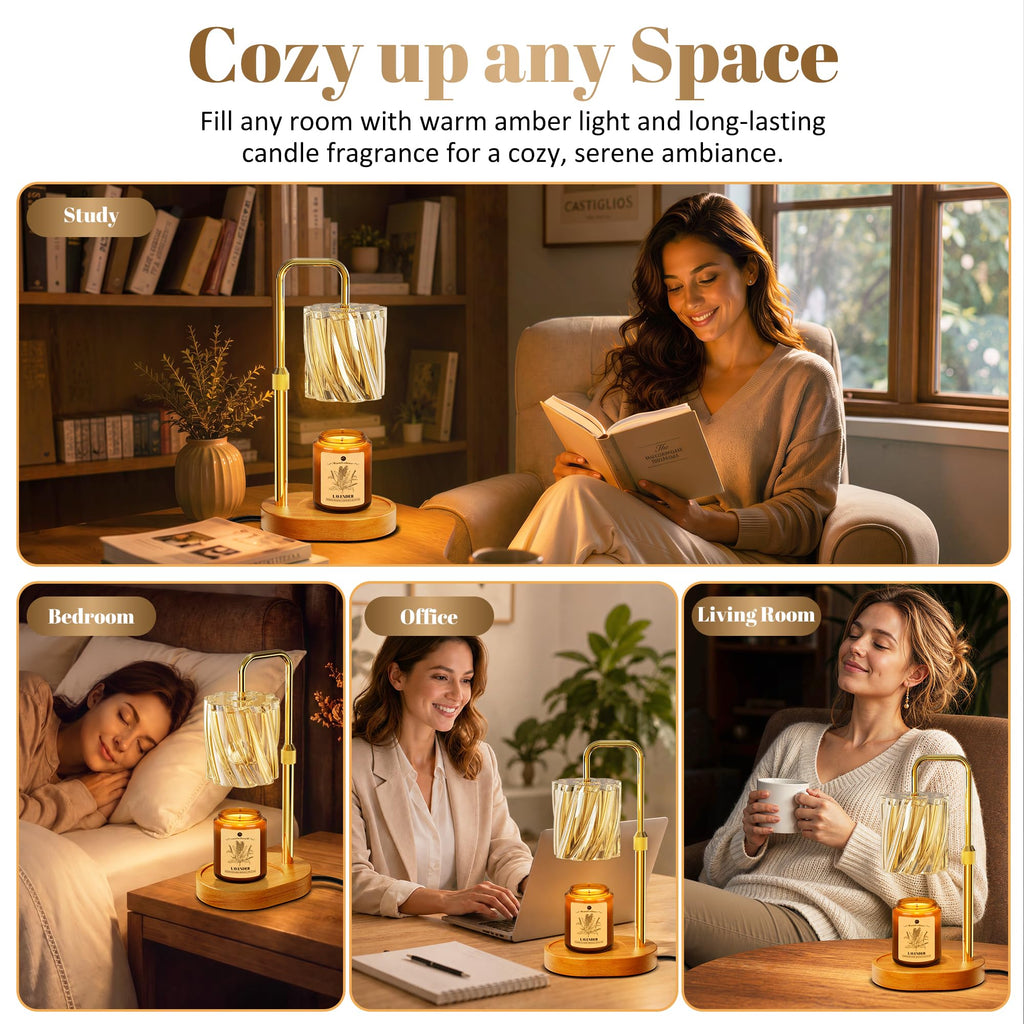 Candle Warmer Lamp Set with Scented Jar Candle & Timer F7748