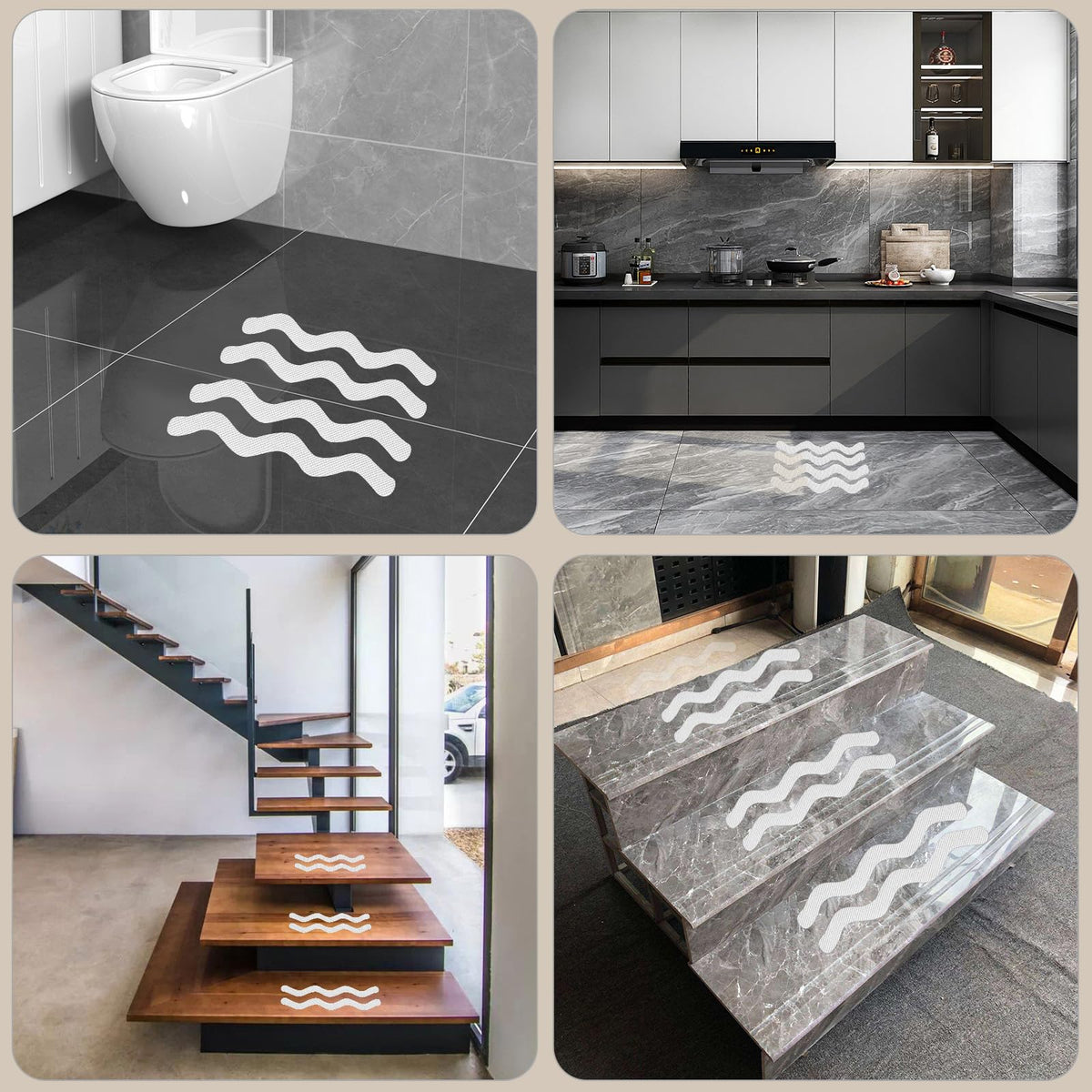 24 PCS Anti Slip Shower Stickers with Scraper V22734