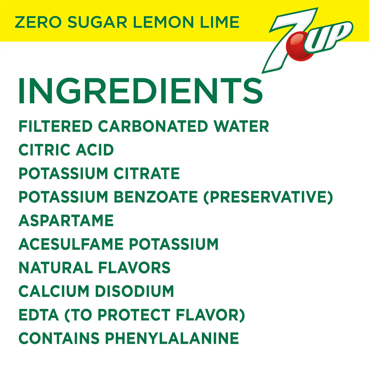 Zero Sugar 7-Up Soda, 12 Oz (Pack of 24) C960