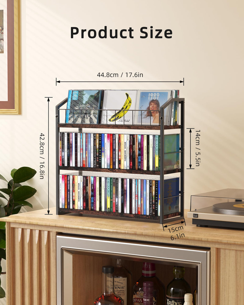 3 Tier CD Storage Rack Holds 123 Cases R24482