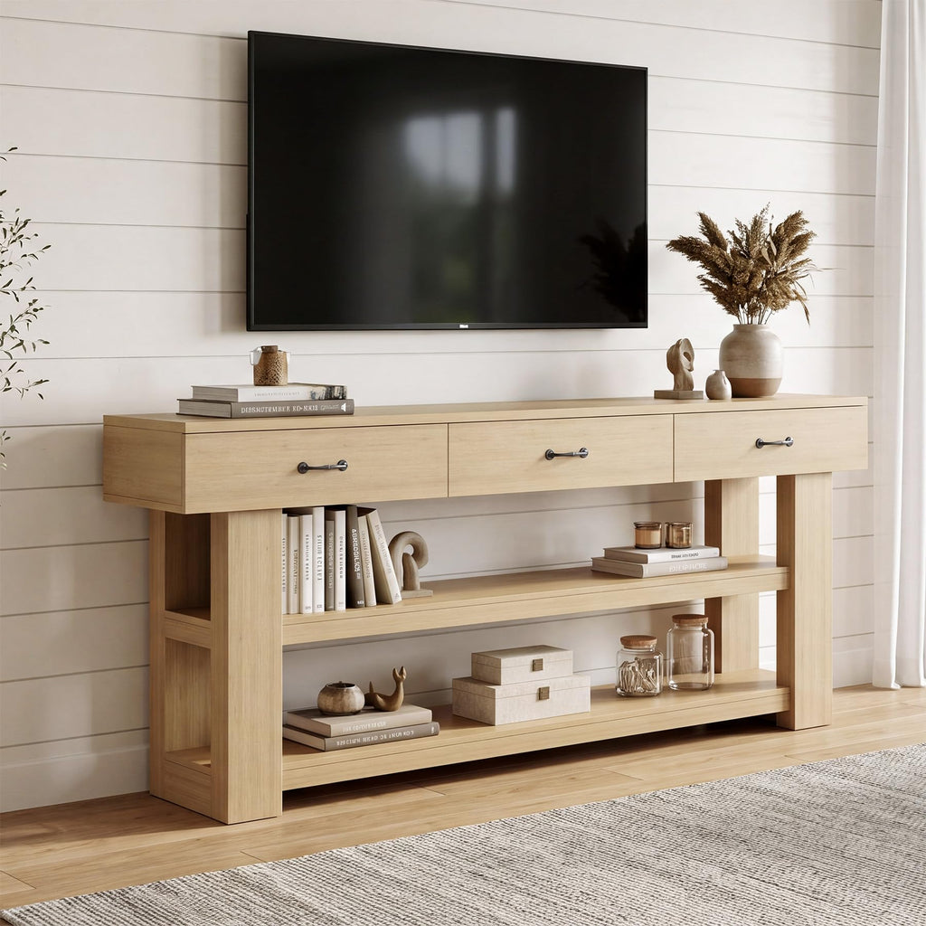 Oak Console Table with Drawers S903787
