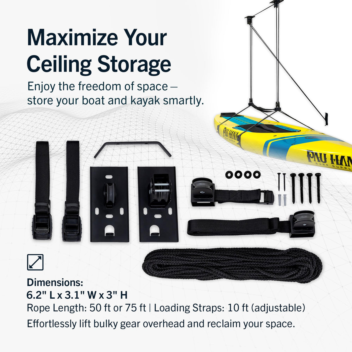 Kayak and Canoe Ceiling Hoist Storage Rack A755408