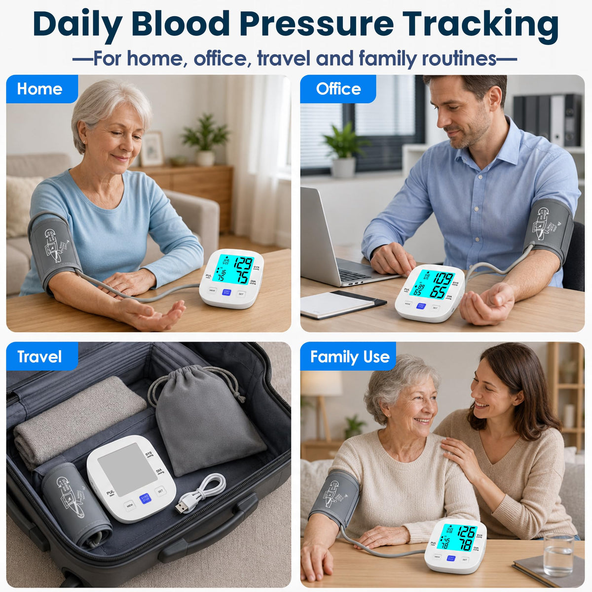 Upper Arm Blood Pressure Monitor with 8.7"-16.5" Cuff V2212