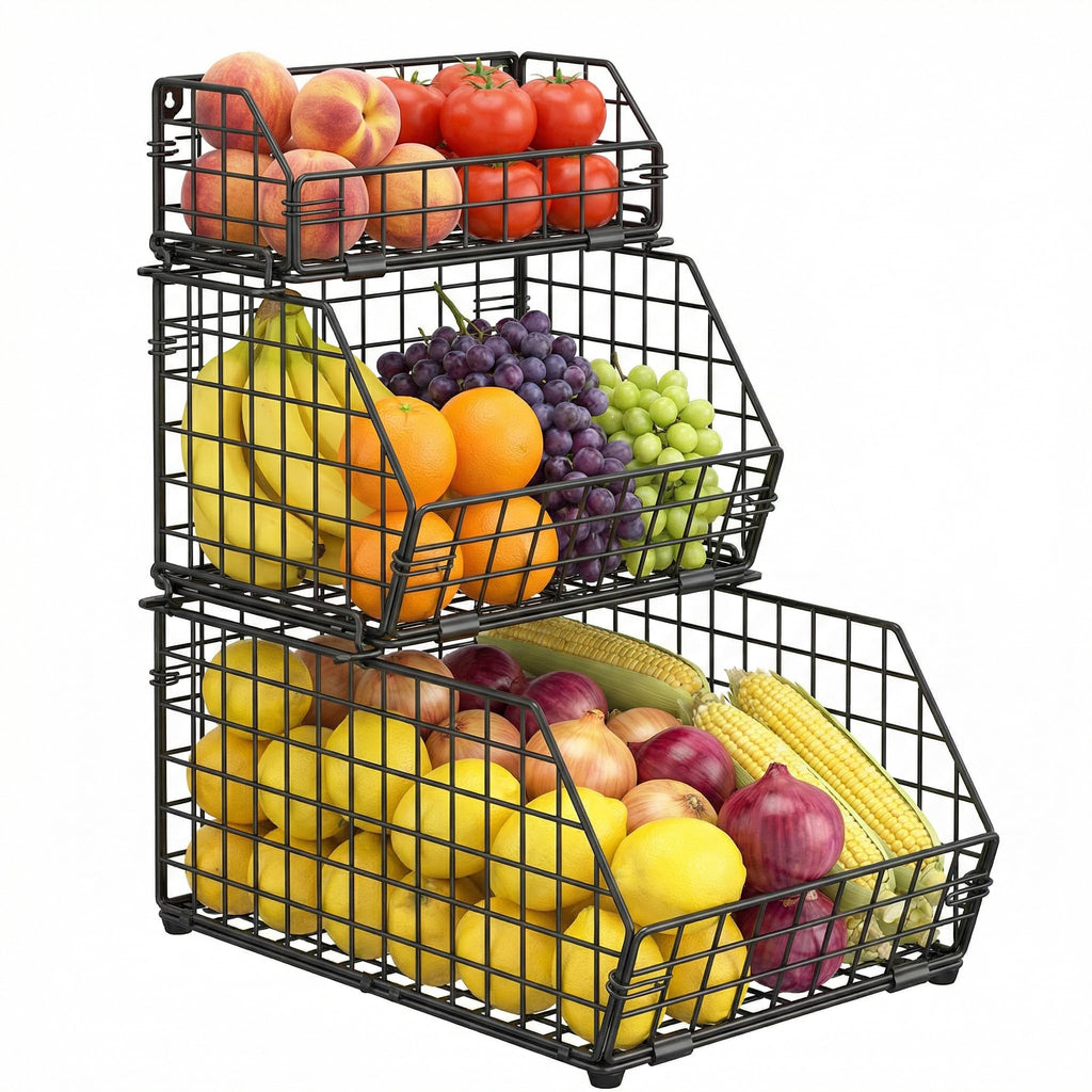 3-Tier Stackable Wire Fruit Basket Z3209