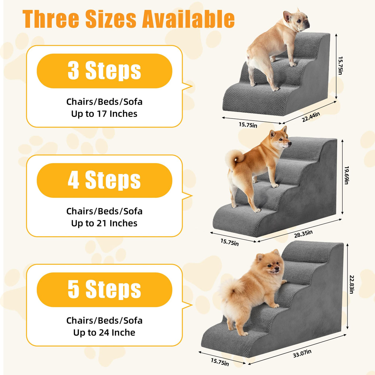 4-Step Grey Dog Stairs G74442