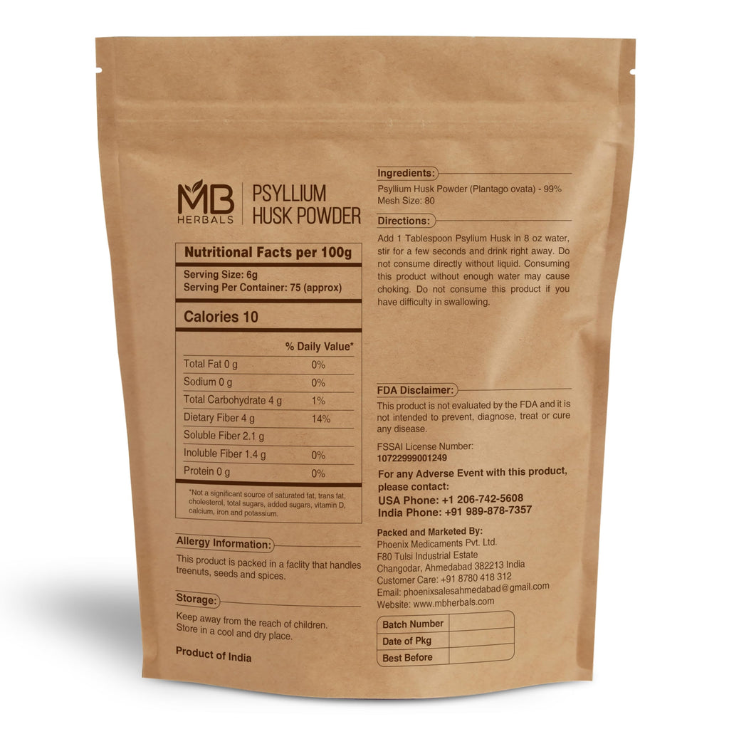 Psyllium Husk Powder 1 lb Gluten Free Vegan W317