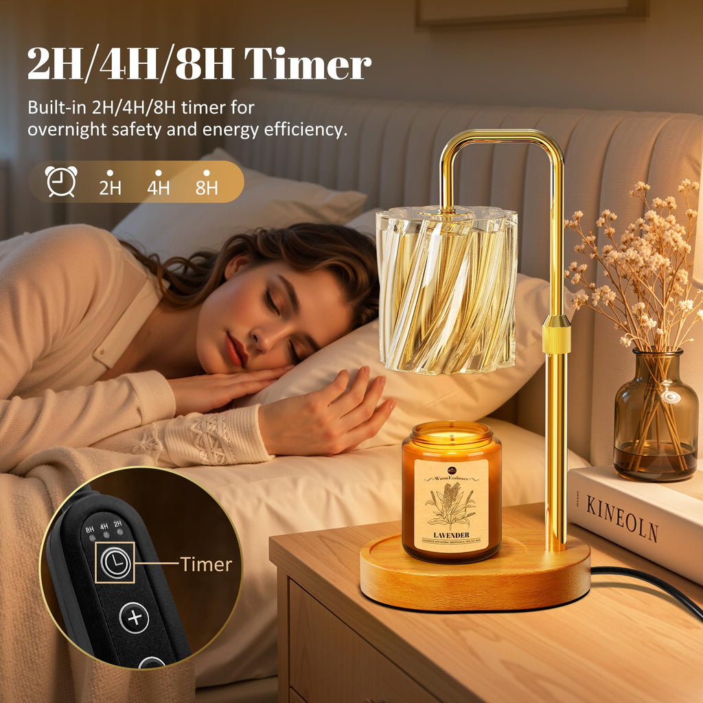 Candle Warmer Lamp Set with Scented Jar Candle & Timer F7748