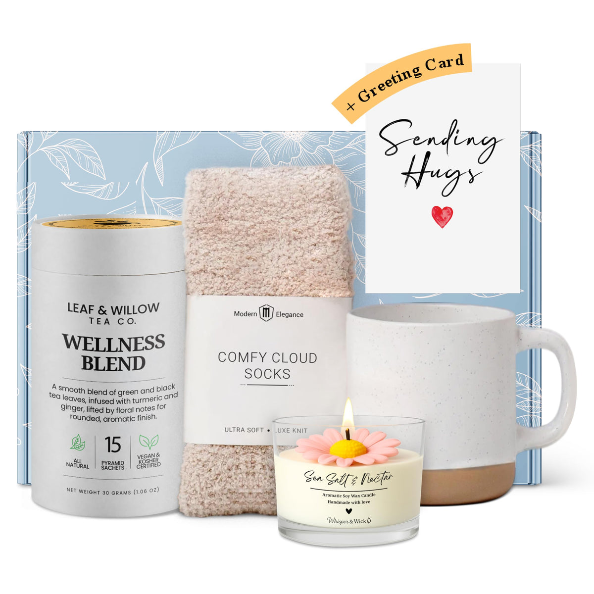 Ceramic Mug Socks Candle Tea Gift Set M33015