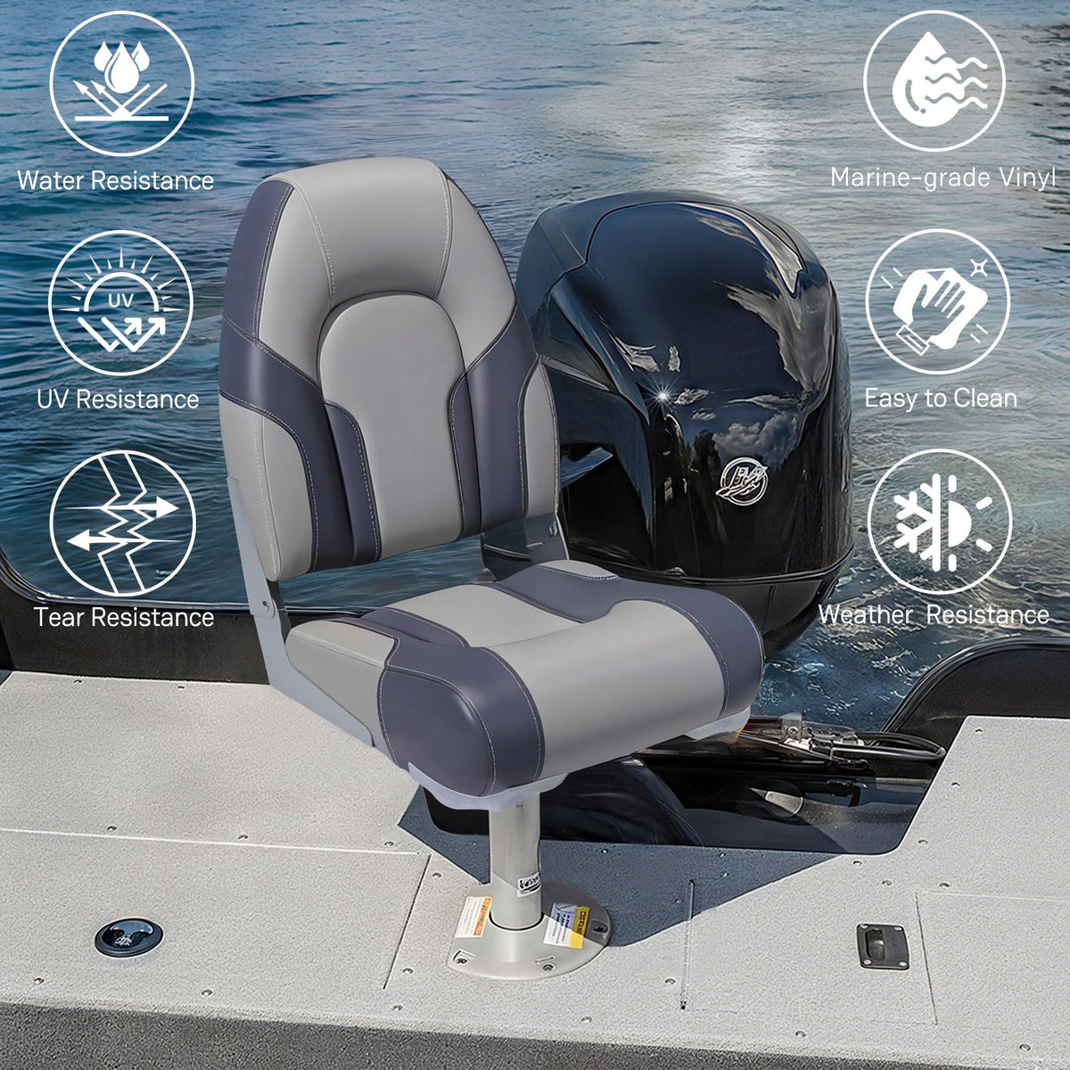 2 Pack High Back Folding Boat Seats E949