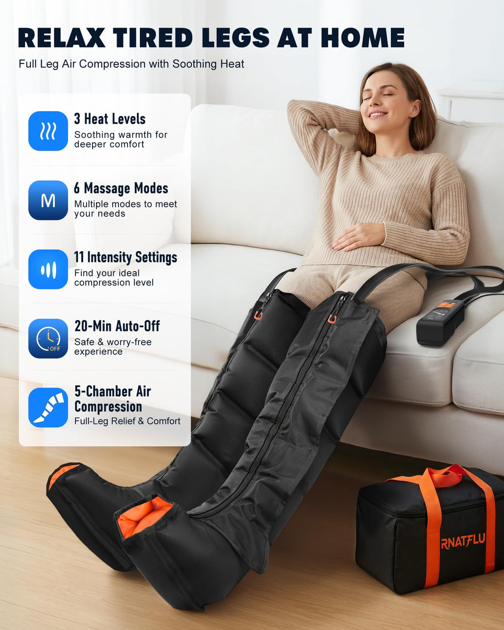 Air Compression Leg Massager with Heat H829445