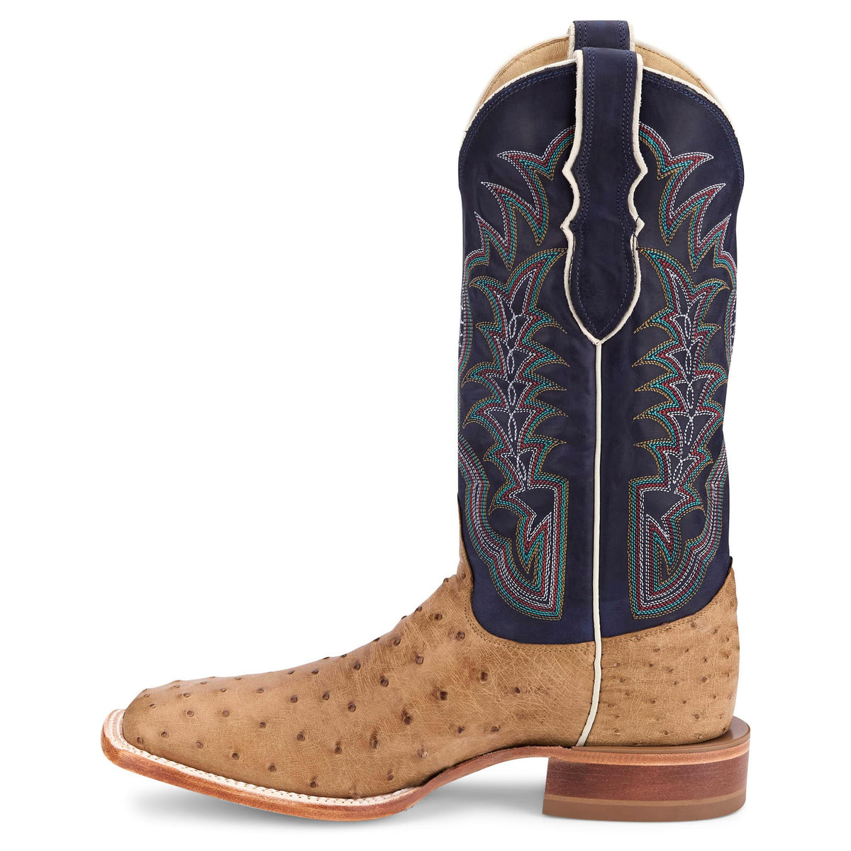 Tan Full Quill Ostrich Cowhide Boots V7177