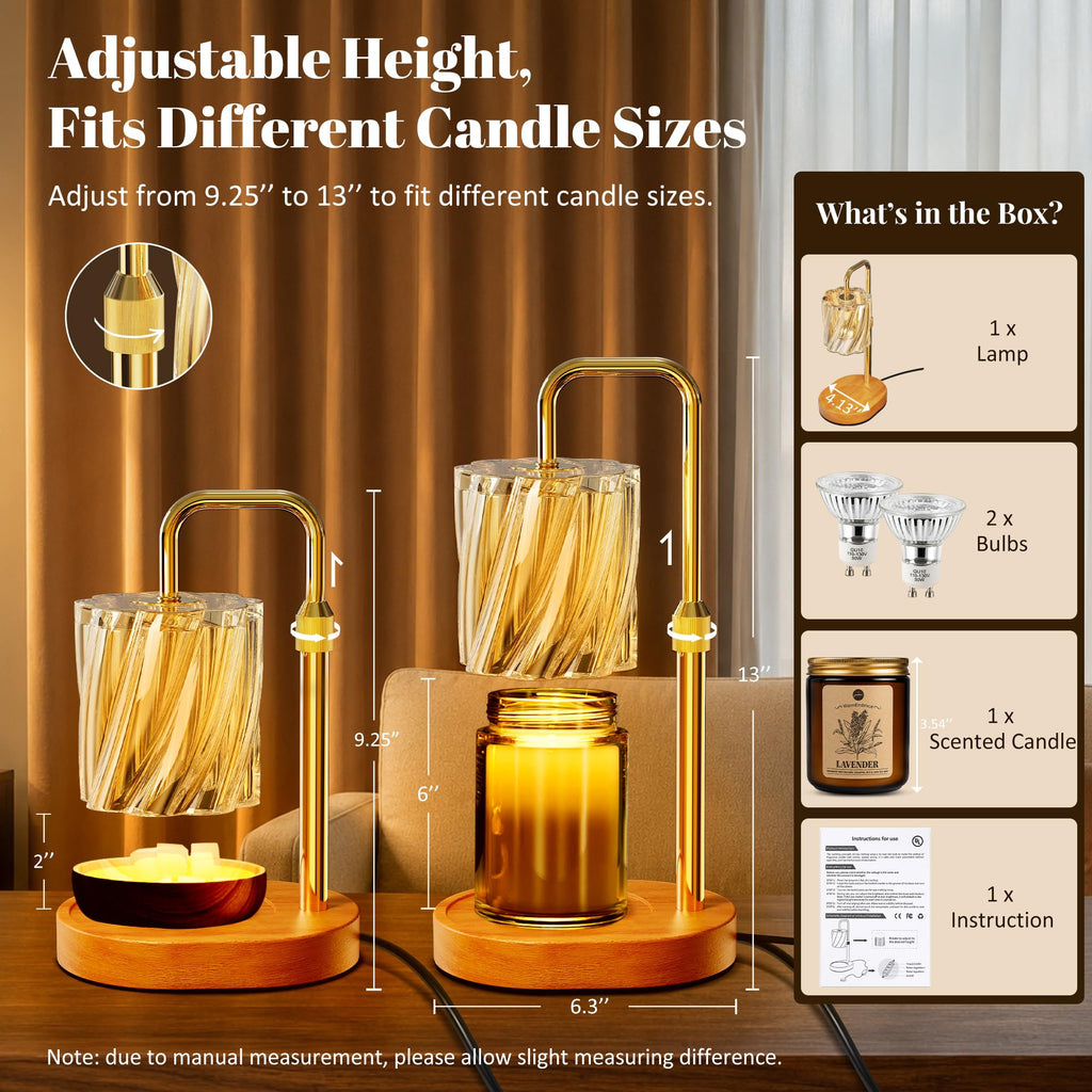 Candle Warmer Lamp Set with Scented Jar Candle & Timer F7748