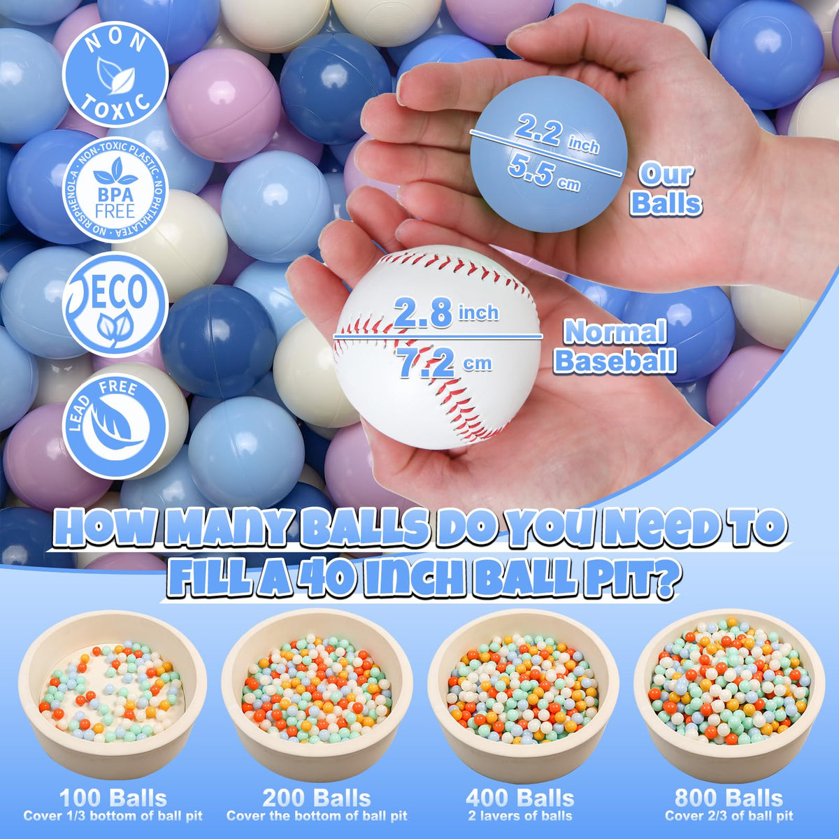 Cream Ball Pit Balls 100 Balls 2.2 Inch D544316